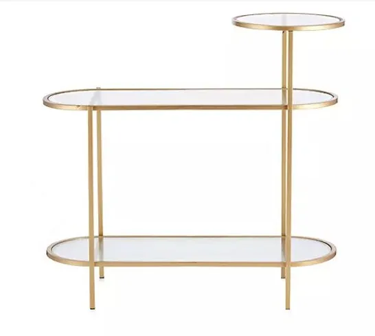 MY HOME STORIES FLUTED GLASS CONSOLE TABLE