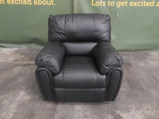 DESIGNER BLACK FAUX LEATHER ELECTRIC RECLINER CHAIR 