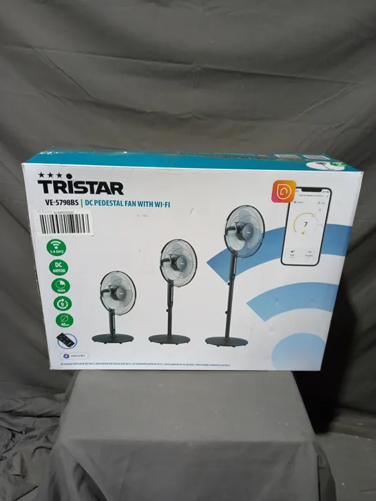 BOXED TRISTAR DC PEDASTAL FAN WITH WIFI IN BLACK VE-5798BS