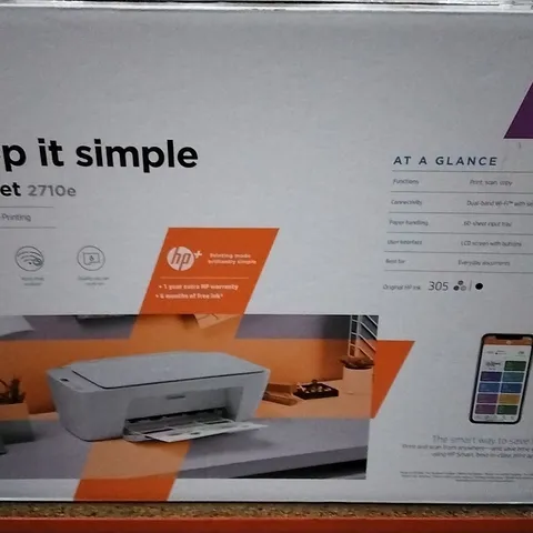 HP KEEP IT SIMPLE DESKJET 2710E PRINTER