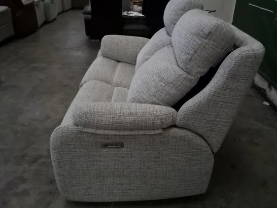  QUALITY BRITISH DESIGNER G PLAN 2 SEATER ELECTRIC RECLINER DOUBLE HRLM B920 WAFFLE TAUPE FABRIC 