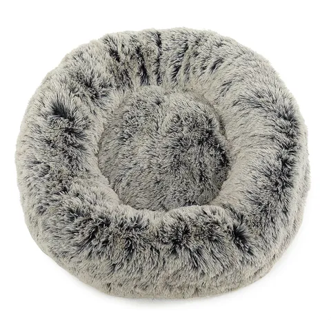 COZEE PAWS FLUFFY ROUND PET BED WITH ODOUROLOGY IN SILVER XL