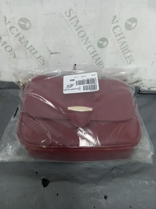 PAUL COSTELLOE RED FAUX LEATHER BAG 