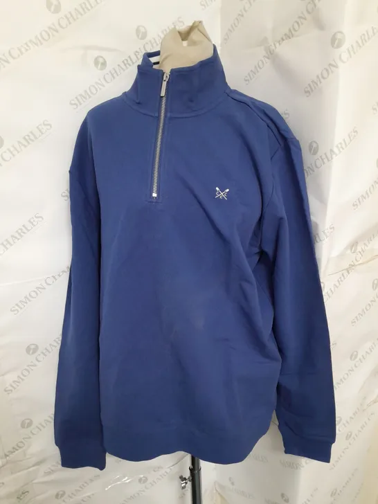 CREW CLOTHING COMPANY WLLACE HALF ZIP PULLOVER IN BLUE SIZE XL