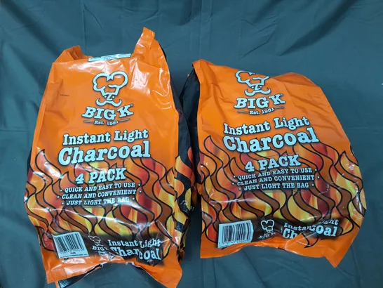 2X BIG K INSTANT LIGHT CHARCOAL 4 PACKS