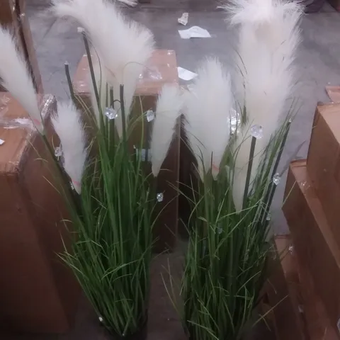 TWO BOXED LED PAMPASS GRASS ARTIFICIAL PLANTS