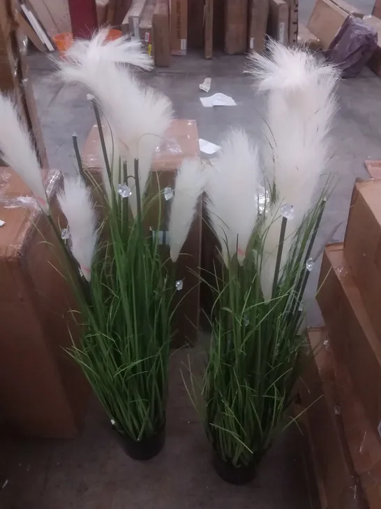 TWO BOXED LED PAMPASS GRASS ARTIFICIAL PLANTS