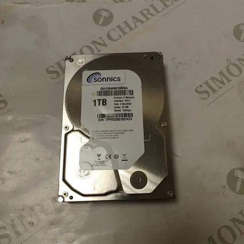 SONNICS 1TB SATA HARD DRIVE WITH 32MB CACHE