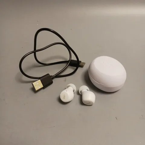 JVC GUMY MINI EARBUDS IN COCONUT WHITE INCLUDES CHARGING CABLE