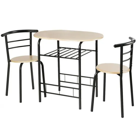 BOXED COSTWAY 3-PIECE KITCHEN TABLE SET WITH COMPACT TABLE & 2 CHAIRS