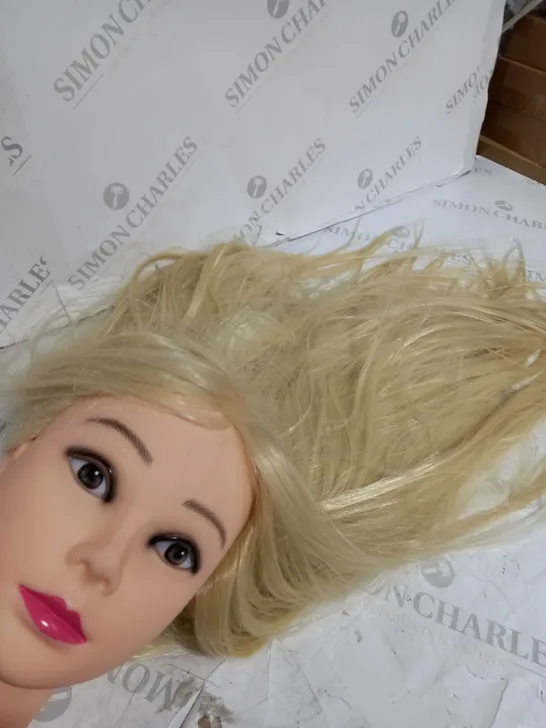 MANNEQUIN HEAD WITH BLONDE FAUX HAIR  