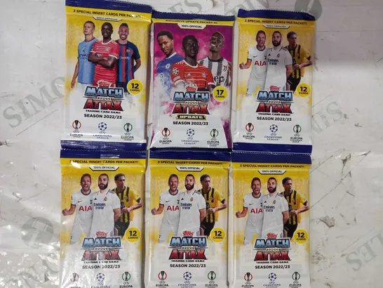 LOT OF APPROXIMATELY 6 ASSORTED TOPPS MATCH ATTAX TRADING CARD BOOSTER PACKS