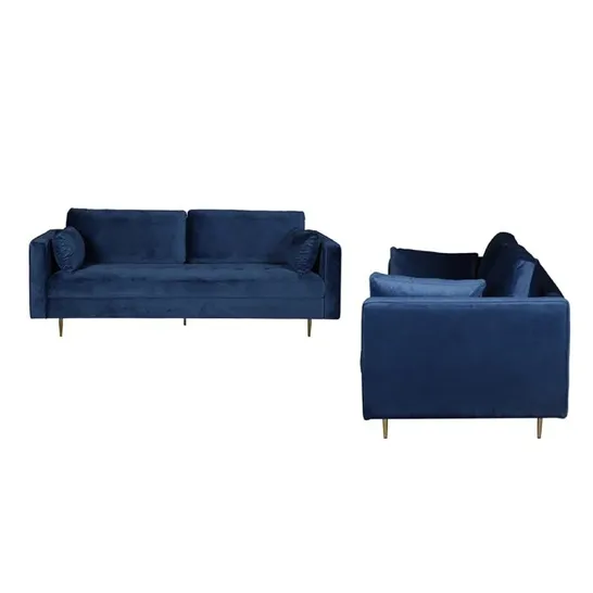 BOXED ATHALIA 2 PIECE SOFA SET - BLUE (2 BOXES)