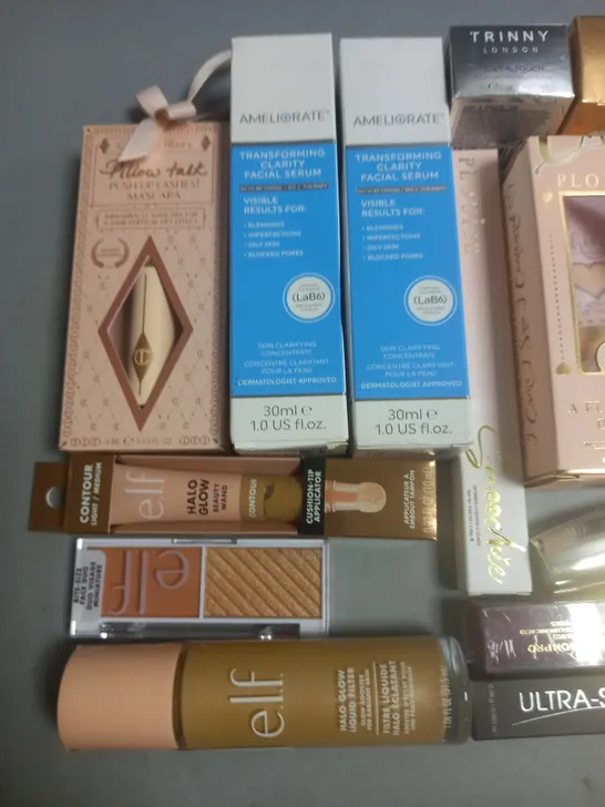 LOT OF APPROXIMATELY 25 ASSORTED HEALTH AND BEAUTY ITEMS TO INCLUDE DIOR MASCARA, E.L.F LIQUID FILLER, AMELIORATE FACIAL SERUM AND HALO BEAUTY WAND