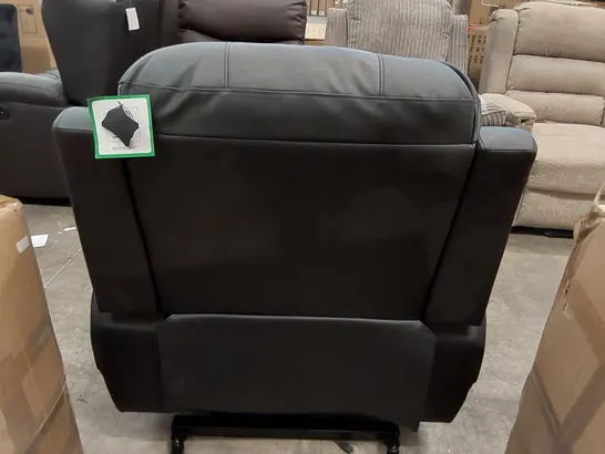 DESIGNER BLACK LEATHER ELECTRIC RECLINER ARM CHAIR (1 ITEM)