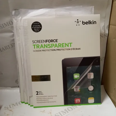 APPROXIMATELY 204 X 2 BELKIN SCREENFORCE TRANSPARENT PROTECTION FOR ASSORTED 9.7" IPADS