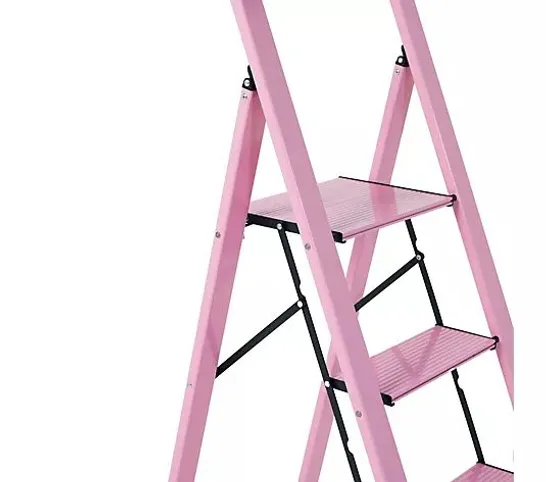 BUILDCRAFT 4 STEP LIGHTWEIGHT SLIMLINE LADDER PINK