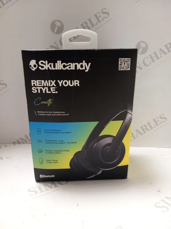 BOXED SKULLCANDY REMIX YOUR STYLE CASSETTE WIRELESS ON EAR HEADPHONES