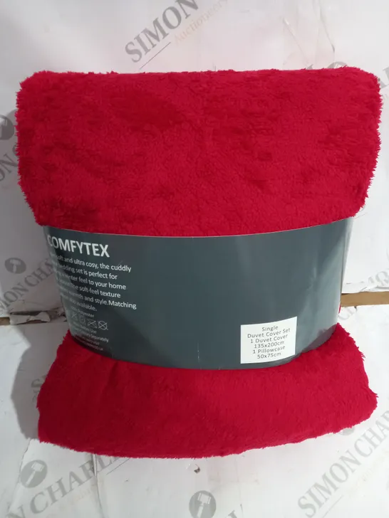 COMFYTEX SINGLE DUVET SET IN RED