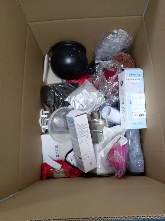 LARGE QUANTITY OF ASSORTED HOUSEHOLD ITEMS TO INCLUDE HEAD GUARD, MINI CAMPING TRIPOD AND WINDOW WEATHER STRIPPING