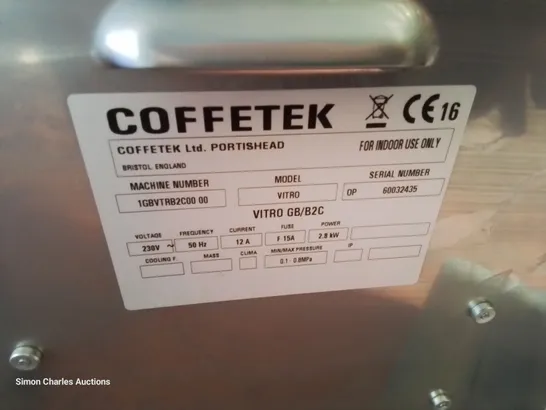 COFFETEK VITRO BEAN TO CUP & HOT DRINK DISPENCER