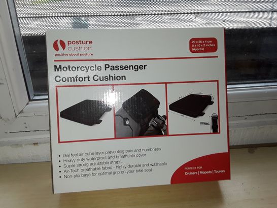 BOXED MOTORCYLE PASSENGER COMFORT CUSHION- 20X26X4CM APPROX.