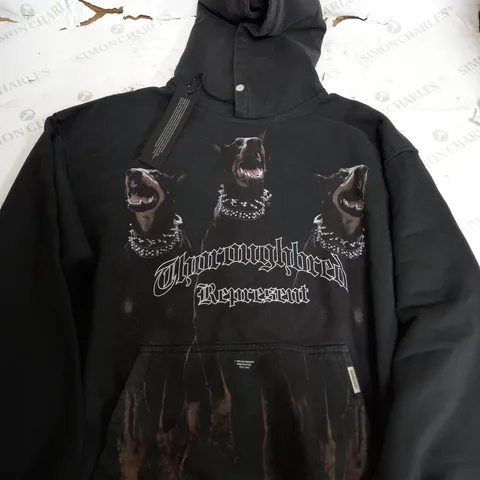 REPRESENT THOROUGHBRED HOODIE IN BLACK - LARGE