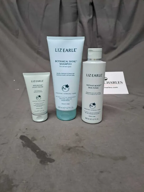 LOT OF 3 LIZ EARLE BEAUTY PRODUCTS TO INCLUDE SHAMPOO AND FACE CREAM