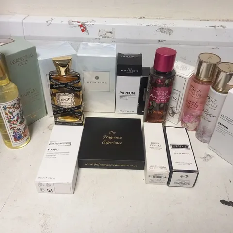 APPROXIMATELY 20 ASSORTED FRAGRANCES TO INCLUDE; ZARA, ESSENCE VAULT, VICTORIA'S SECRET, SO..., HOTEL COLLECTION, THE SCENT RESERVE, AROSMIC, OUD MOOD AND AGUA DE FLORIDA