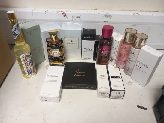 APPROXIMATELY 20 ASSORTED FRAGRANCES TO INCLUDE; ZARA, ESSENCE VAULT, VICTORIA'S SECRET, SO..., HOTEL COLLECTION, THE SCENT RESERVE, AROSMIC, OUD MOOD AND AGUA DE FLORIDA