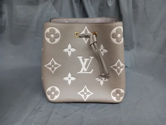 BOXED LOUIS VUITTON TAN SHORT STRAP POUCH BAG & PURSE 