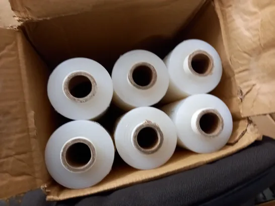 LOT OF 6 ROLLS OF CLEAR PLASTIC FILM