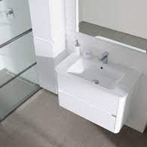 BOXED CALYPSO SORA WALL HUNG 800MM PEARLY WHITE VANITY UNIT 
