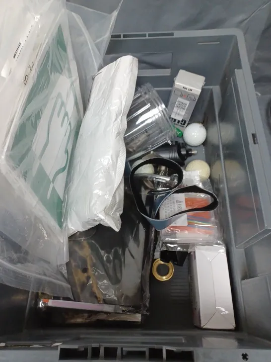 BOX OF APPROXIMATELY 20 ASSORTED HOUSEHOLD ITEMS TO INCLUDE WOOD FILLER, DIARIES AND POWER CABLE