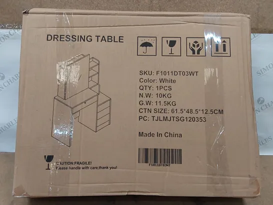 BOXED DRESSING TABLE - WHITE (1 BOX)