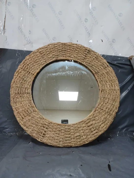 DARLA WICKER WOVEN MIRROR - 60CM - COLLECTION ONLY RRP £40