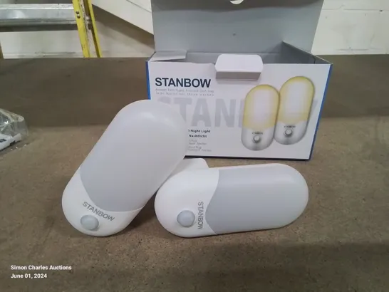 BOXED STANBOW SET OF 2 PLUG IN LIGHT SENSOR NIGHT LIGHTS