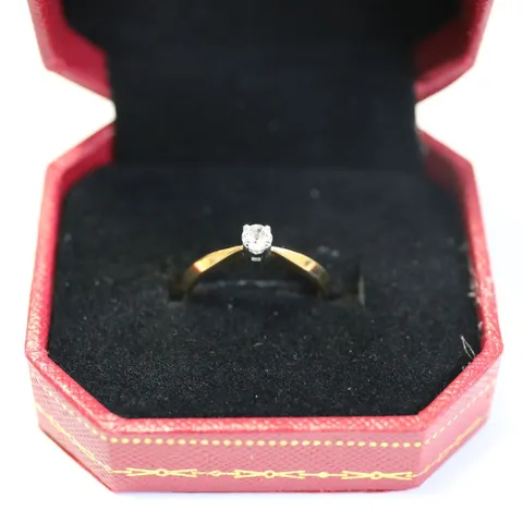 DESIGNER 18CT GOLD DIAMOND SET 4 CLAW SOLITAIRE RING 