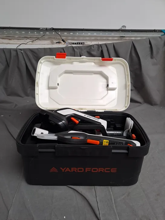 BOXED YARD FORCE VITA TOOL BOX W/2 BATTERIES 