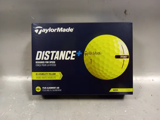 BOXED SEALED TAYLORMADE DISTANCE+ HI-VIS GOLF BALLS - 12 BALLS PER PACK 