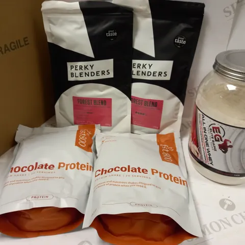 ASSORTMENT OF COFFEE AND PROTEIN POWDERS 5 ITEMS 