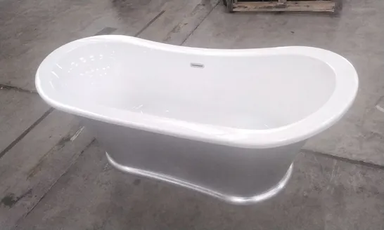 DESIGNER FREESTANDING ROLL TOP BOAT BATH SILVER FINISH RRP £2000