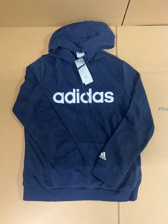 ADIDAS ESSENTIAL LOGO HOODIE IN NAVY SIZE 14