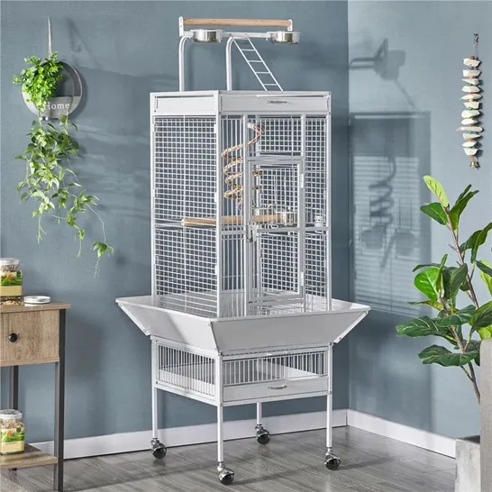 BOXED DONATO 156CM STEEL PLAY TOP FLOOR BIRD CAGE WITH WHEELS 