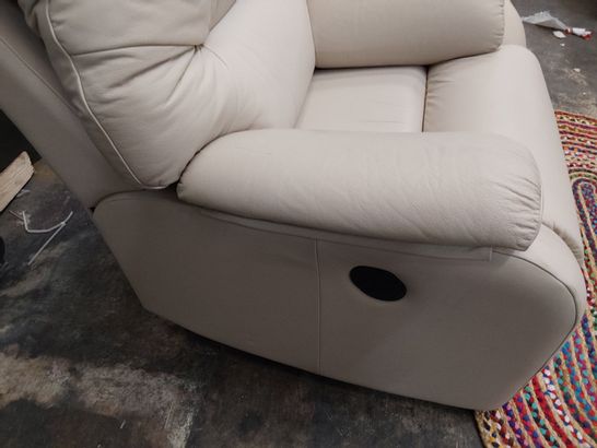 QUALITY BRITISH DESIGNER G PLAN MINSTRAL POWER RECLINING EASY CHAIR CAMBRIDGE STONE LEATHER 