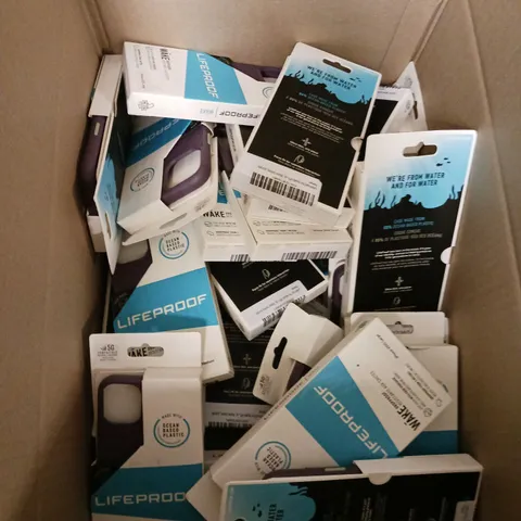 BOXED LOT OF APPROX 45 MOBILE PHONE CASES FOR IPHONE. VARIOUS SIZES, MODELS UNSPECIFIED