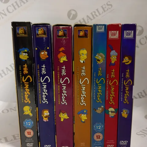 BOX OF APPROX 7 THE SIMPSONS DVDS INCLUDING SEASONS 6,7,9,10,11,12 AND 13