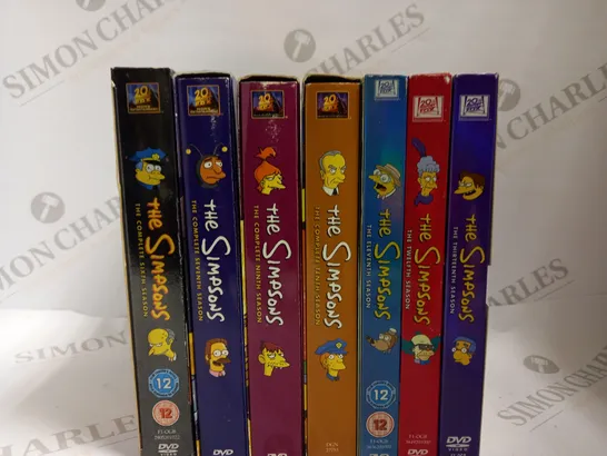 BOX OF APPROX 7 THE SIMPSONS DVDS INCLUDING SEASONS 6,7,9,10,11,12 AND 13