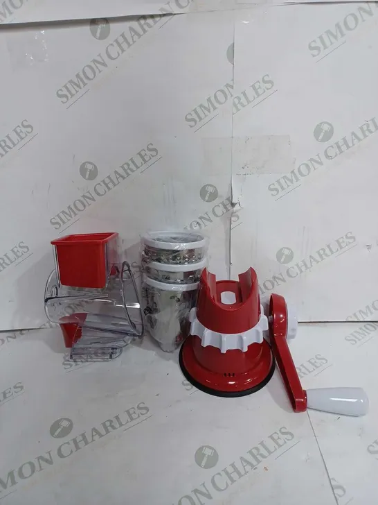 COOK'S ESSENTIALS GRATER & SLICER - RED 