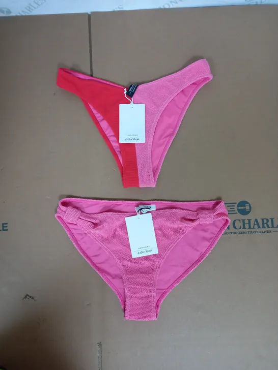 PARIS ATELIER X2 BIKINI BOTTOMS IN PINK/RED SIZE 8